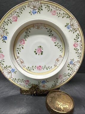 Nippon China Two Tiered Pastel Floral Serving Plate Tea Time French Country